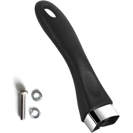 QORVA-Poignée Amovible, Anti Brûlure Poignée Amovible, Poignée Universelle avec des vis, pour Convient à la Plupart des Accessoires de Cuisine (Noir) (1/5)