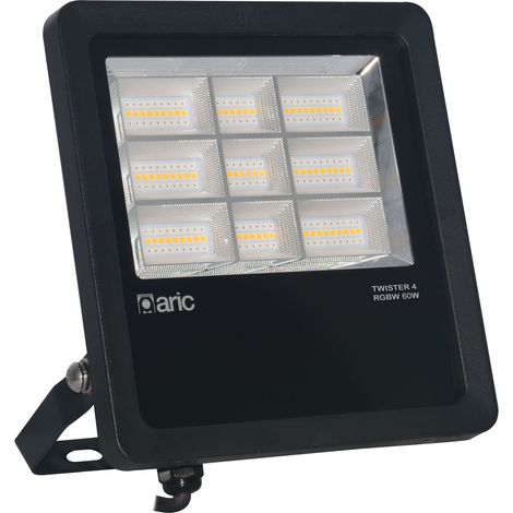 Projecteur TWISTER 4 LED 63W RGB+Blanc 4000K 7500lm 50000h avec télécommande ARIC 51732