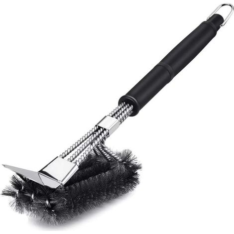Brosse à barbecue avec spatule en acier inoxydable 304 et long manche – idéale pour les barbecues à charbon ou électriques (1/3)