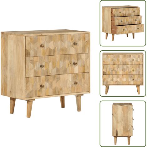 vidaXL Schubladenschrank 70x35x70 cm Massivholz Mango (1/5)