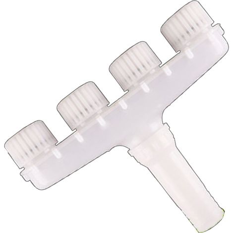 Tête d'arrosage multifonction en plastique à quatre trous pour jardin, extérieur et agriculture. (1/5)
