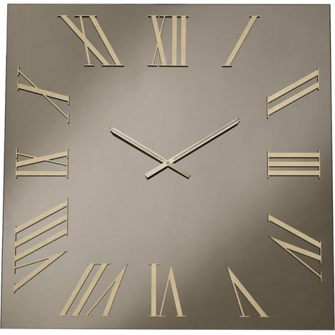Orologio quadrato in cristallo Bronzo e numeri Oro 60x60 cm - ROGER