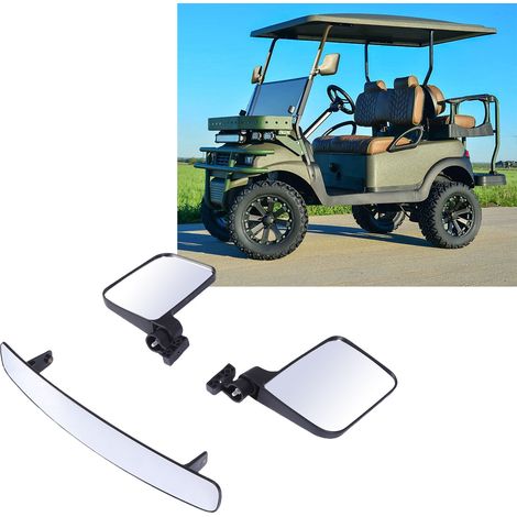 Rétroviseurs de voiturette de golf en verre HD, rétroviseurs latéraux rabattables et rétroviseurs intérieurs de remplacement pour EZGO TXT RXV Freedom (1/5)