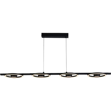 Lampada a sospensione a LED Space 4Lt, metallo nero (1/4)