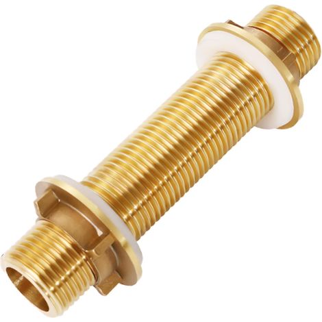 Passage de réservoir, raccord de cloison en laiton G1/2, passage de tuyau avec joint en silicone pour réservoir d'eau, tour d'eau, pompe à eau, etc (1/5)