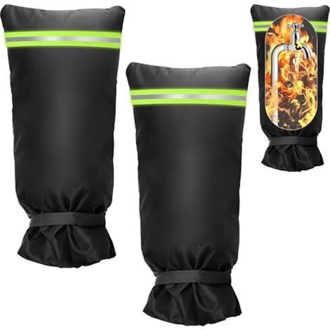 Grande housse de robinet d'extérieur pour protection contre le gel hivernal, Pletpet 63,5 cm (L) x 33,5 cm (l) - Housse de robinet d'hiver noire longue pour protection hivernale - Isolation de tuyau (1/5)