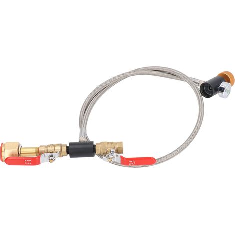 Adaptateur de remplissage de bouteille CGA320 G1/2 avec double valve et tuyau d'adaptation pour réservoir de CO2 et manomètre. (1/5)