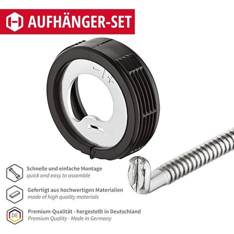 Schraubhaken, Länge: 55 mm, 4 Edelstahl-Schrankhalterungen, verzinkter Stahl, höhenverstellbare Schrankaufhängung, runde Schrankhalterung mit Schrauben (1/4)