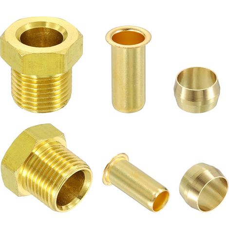 4 Set for 8mm Brass Tube Compression Assortment Kit, Sleeve Ferrule (1/5)