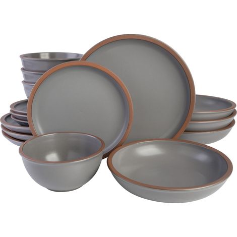 Service de table 4 personnes lot de 16 Gris (1/5)