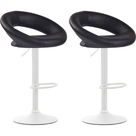 2er Set Barhocker Olinda Kunstleder schwarz weiß
