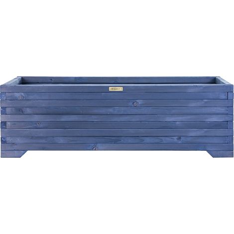 Großer Pflanzkübel aus Holz 120x35x40cm Greenspot für Terrasse, Balkon und Garten - Massiver Pflanzkasten aus Holz - Großer Gartenkübel aus Holzstämmen für Blumen, Kräuter, Sträucher - Holzfarbe Anthr (1/4)