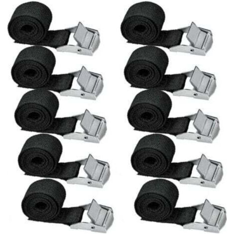 FENOPLASTICA10 sangles de fixation de 200 cm chacune. Kit de fixation pour cadre de moto/voiture/vélo. Sangles de fixation, capacité de charge maximale 500 kg. (1/4)