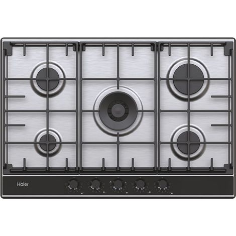 Haier Series 2 HAHG74S2X. Colore del prodotto: Acciaio inox, Posizionamento dell'apparecchio: Da incasso, Dimensione della larghezza del piano cottura: 74.5 cm. Tipo di controllo: Manopola, Posizio... (1/5)