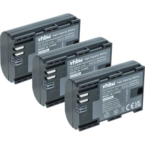 vhbw 3x Akku Ersatz für Canon LP-E6N für Kamera (1300 mAh, 7,2 V, Li-Ion), Infochip (1/5)