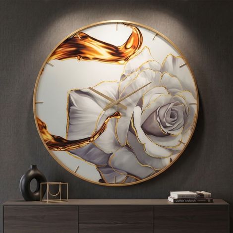 Reloj de pared 80 cm Rosie Dorado y Gris (1/5)