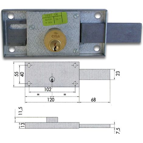 Cisa 41110-60-1 Serratura Serranda Lat Dx