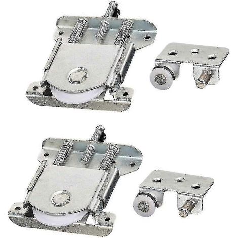 Ensemble de 2 pièces coulissantes pour porte de placard - Roulettes - Roulettes - Roulettes - Guides à roulettes avec amortisseur - Charge maximale 20 kg - Ssxjv (1/5)