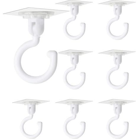 transparente, selbstklebende Haken, 360° drehbar, starke Klebekraft, für Decke und Wand, kein Bohren erforderlich, für Bad, WC, Küche, Büro, Wand und Decke (1/3)