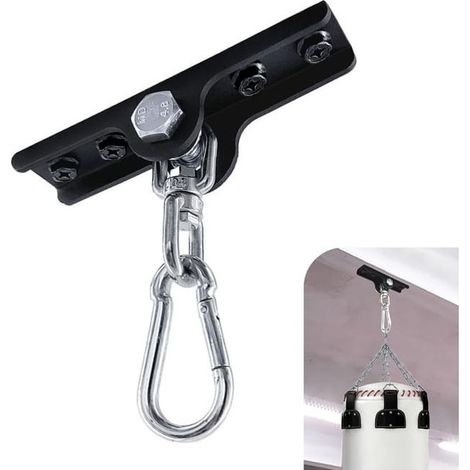 Crochet de suspension robuste pour sac de frappe - Rotation à 360° - Support mural au plafond - Crochet en bois pour entraînement de boxe (1/5)