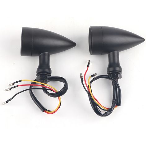 Voyant de moto, placage noir, signal lumineux LED de conduite de sécurité, forme élégante pour moto 12 V (1/5)