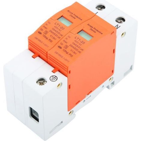 Dispositif de parafoudre basse tension - 2P 10kA-20kA 420vAC - Protection contre les surtensions (1/3)