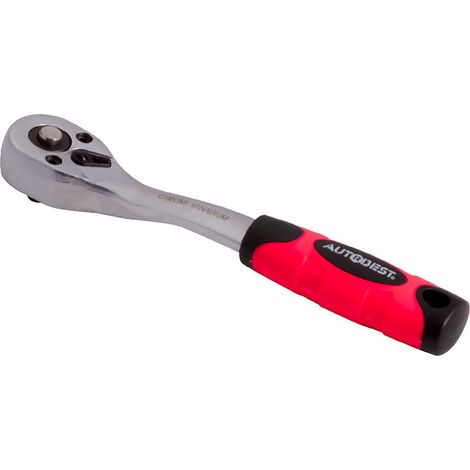 Cliquet réversible 1/2, longueur 250 mm, CV, satiné,manche ergonomique 72 dents - AUTOBEST
