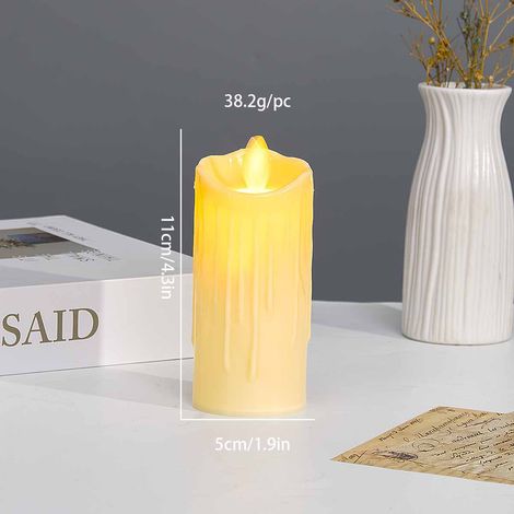 Lampe bougie électronique LED, lampe décorative fausse bougie simulée, accessoire de décoration romantique pour mariage, lumi(Y055) (1/5)