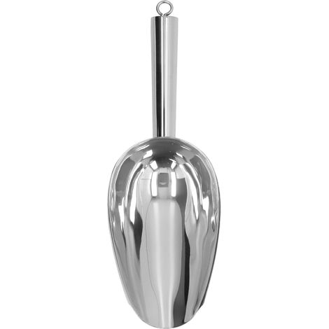 Louche à glace en acier inoxydable en forme de U, solide et de qualité alimentaire, pour seau à glaçons, usage domestique, hôtel et restaurant - couleur acier (1/5)