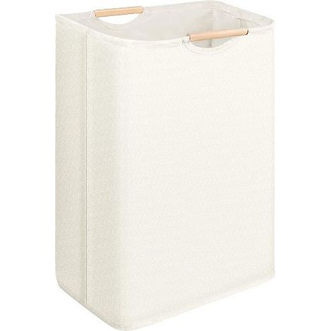 Cesto portabiancheria pieghevole - Cesto per la biancheria - Sacco per la biancheria con manici - Cesto portaoggetti color bianco sporco - Cesto portabiancheria per camera da letto, bagno e cameret... (1/5)