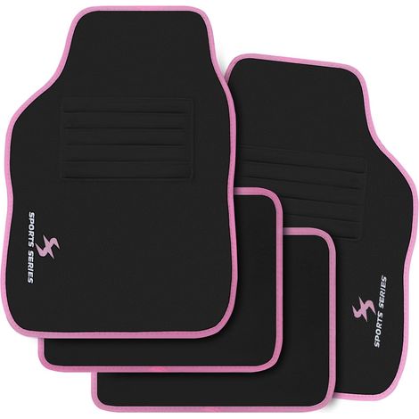 Woltu – Tapis de voiture antidérapant universel – 4 pièces avant et arrière – Motifs brodés – 67x45cm et 34x45cm – Tissu PP pour toutes saisons