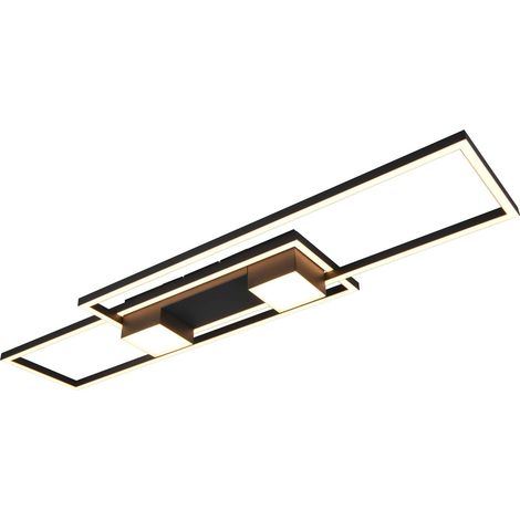Plafoniera LED, alluminio, nero opaco, L 100 cm, Albany (1/3)