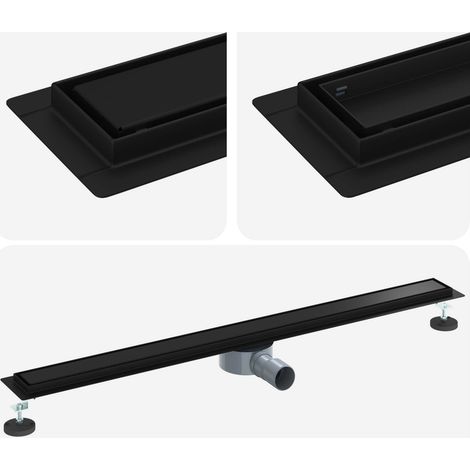 Desagüe de ducha 2 en 1 con sifón de 360° Negro 100 cm vidaXL
