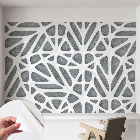 Carta da parati adesiva - fotomurale - facile da applicare - per la soggiorno - camera da letto - Rete geometrica 152x104 cm (1/5)