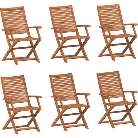 Maison Exclusive - Sedie Giardino Pieghevoli 6 pz 57x66x95cm Legno Massello Acacia