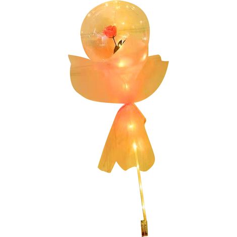 Bouquet de roses lumineuses en ballons transparents, cadeau de Saint-Valentin avec emballage en carton et gaze, ensemble complet rose (1/5)