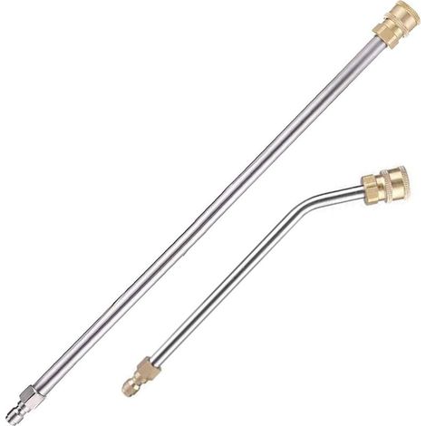 Lot de 2 rallonges pour nettoyeur haute pression, lance d'extension (38 cm) + tige d'extension incurvée à 30° (22 cm), connexion rapide de 6,35 mm, 4000 psi (1/5)