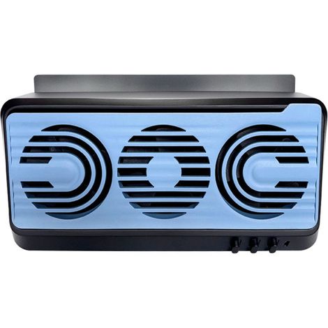 Ventilateur d'extraction de voiture à 3 ventilateurs, alimenté par USB et énergie solaire, silencieux, avec interrupteur indépendant. (1/5)