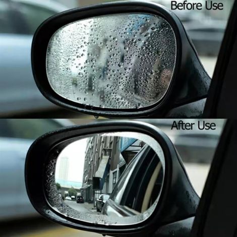 Lot de 2 films protecteurs pour rétroviseurs de voiture, anti-buée, imperméables et résistants à la pluie. (1/5)