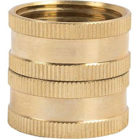 Raccord De Tuyau D Arrosage - Femelle-Femelle - Laiton Massif - 3/4 Pouces - Pour Raccordement De Tuyaux Et Accessoires De Jardin - 1 Pièce (1/5)