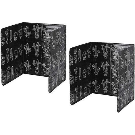 plaques isolantes en aluminium pour cuisinière à gaz, protection anti-éclaboussures d'huile de cuisson (Cactus)-84.00X32.50X1.00CM-Black (1/4)