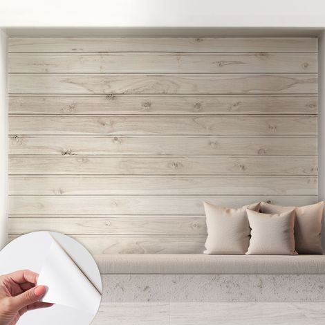 Papier peint autocollant Mural avec colle pour salon et chambre Décoration murale rapide Bois naturel 208x146 cm (1/5)
