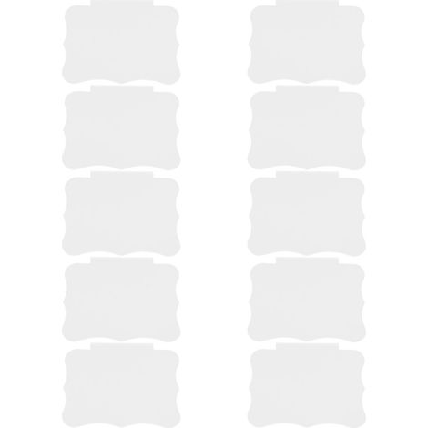 10 porte-étiquettes amovibles pour paniers de cuisine, avec pinces et supports en PVC pour tableaux blancs.-9x7cm-White (1/4)