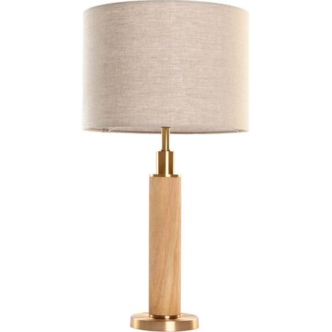 Lampara Sobremesa Laton Marmol 36X36X50 Beige (1/5)