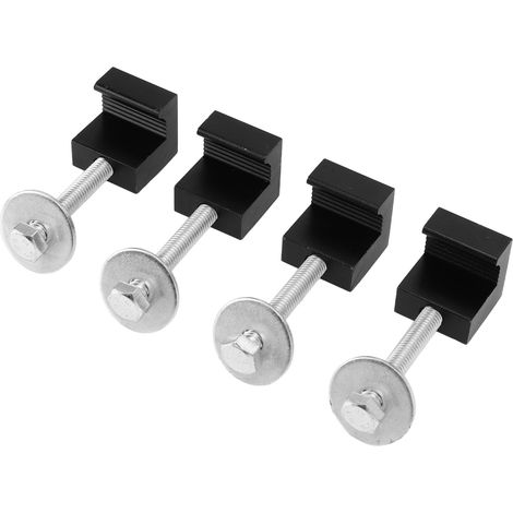 4 Stück universelle schwarze J-Haken aus Aluminiumlegierung zur Befestigung von Ladeflächen von LKWs/Pickups und Werkzeugkisten (1/5)