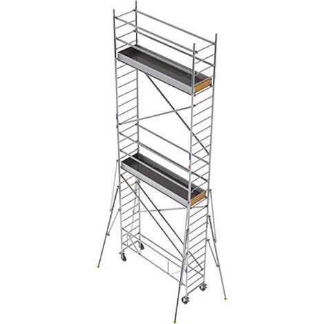 Echafaudage roulant alu - Hauteur de travail max 4.30m - ECS230T