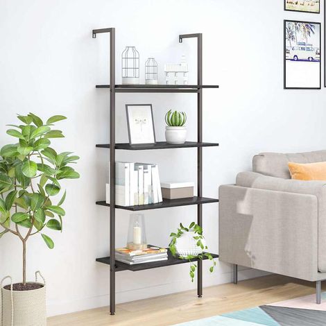 Étagère inclinée à 4 niveaux Étagère de Rangement - Armoire de Rangement Noir 64x35x152,5 cm BV242410 - BonneVie (1/5)