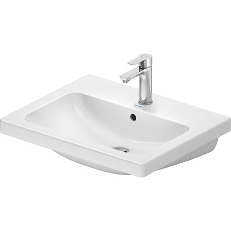 Lavabo Duravit D-Code, con agujero para grifo, con rebosadero,