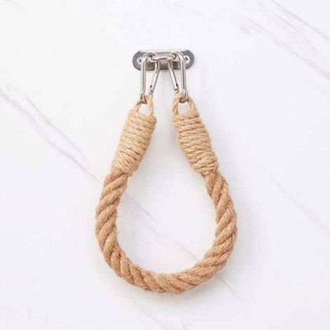 Porte-Papier Toilette - Corde de Chanvre Naturelle - Support Multifonctionnel pour Salle de Bain et Cuisine - Fixation Murale - 1 Pièce