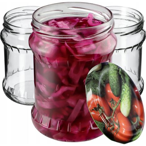 KADAX Einmachglas 500 ml, Aufbewahrungsgläser mit Schraubdeckel, Einkochgläser, Sturzglas, Marmelade (1/5)